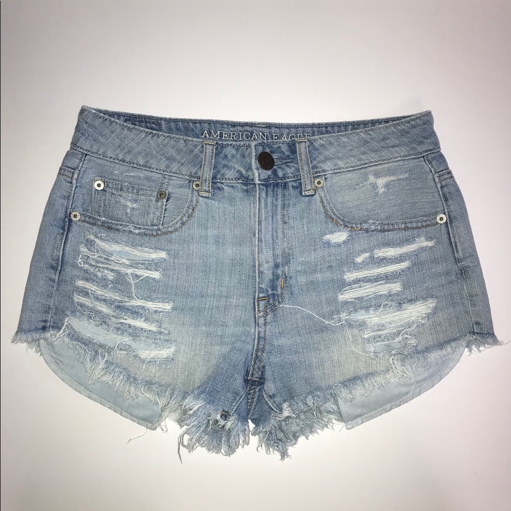 American Eagle High-Rise distressed shorts
